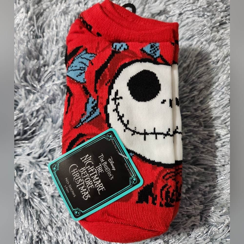 5 Pair Pack of Nightmare Before Christmas No Show Socks